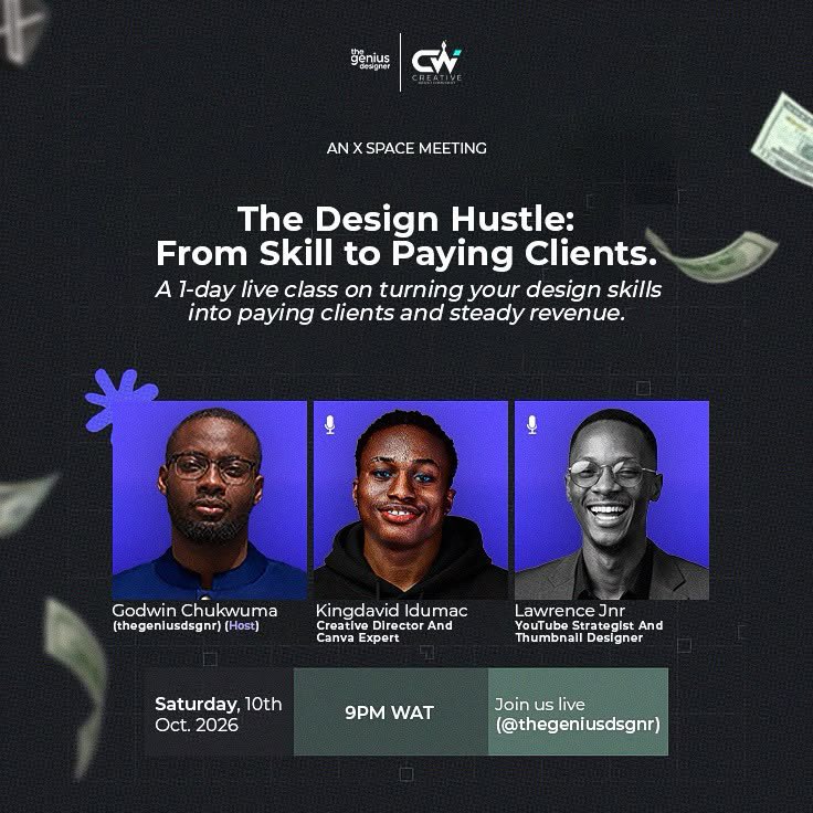 Lawrencejnrr's tweet photo. It will be an honour sharing an X Space with @kingdavididumac and the host @thegeniusdsgnr 

Let’s meet on the 10th of October 👀 https://t.co/ltnb1LtAae