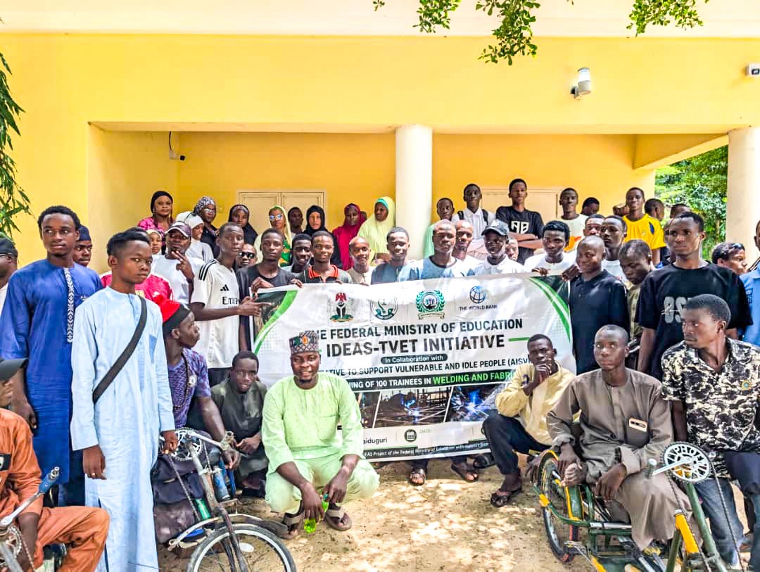 aid4vulnerable's tweet photo. Flagging Off a New Chapter in Skills Development!
A group induction ceremony for 6 Training Service Providers (TSPs) under the FME IDEAS TVET Initiative was held at the ASUU Hall, University of Maiduguri, officially flagged off the training of 1,030 trainees across various skills https://t.co/K1dl2YIstv