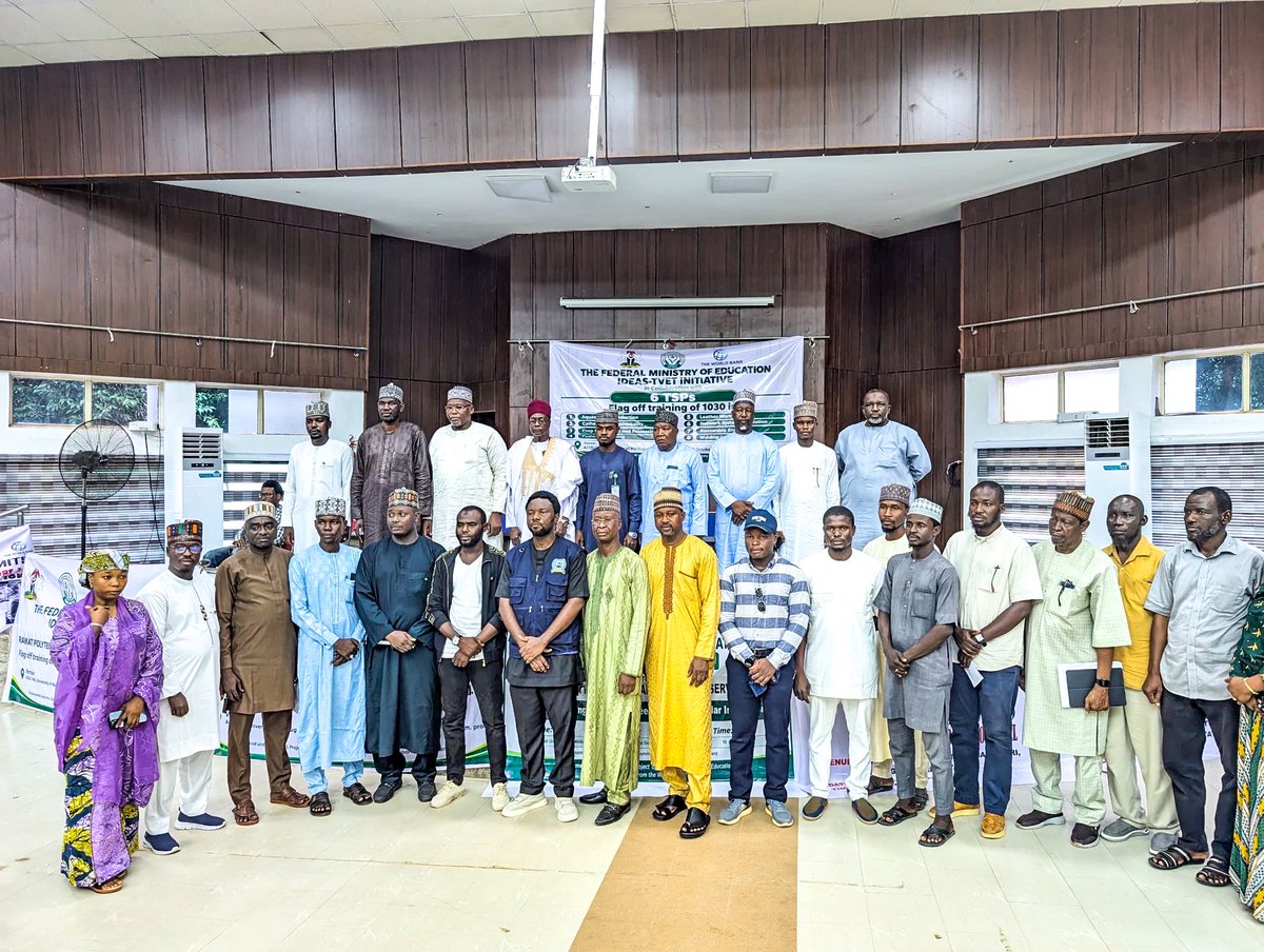 aid4vulnerable's tweet photo. Flagging Off a New Chapter in Skills Development!
A group induction ceremony for 6 Training Service Providers (TSPs) under the FME IDEAS TVET Initiative was held at the ASUU Hall, University of Maiduguri, officially flagged off the training of 1,030 trainees across various skills https://t.co/K1dl2YIstv