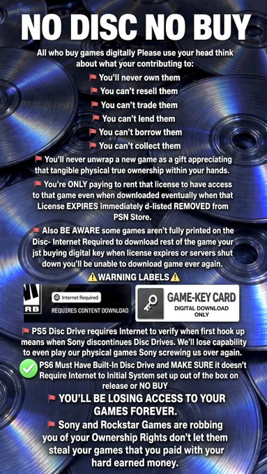 ElTioBellic's tweet photo. @PlayStation #NoDiscNoBuy https://t.co/EGUcpBhXMC