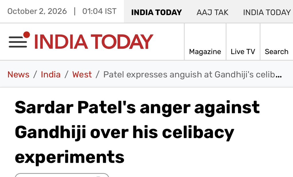 scribe9104's tweet photo. सरदार पटेल लगातार गांधी द्वारा किये जा रहे ब्रह्मचर्य के प्रयोगों की आलोचना कर रहे थे, वो भी सीधे गांधी के मुँह पर 

ज़ाहिर है, इसके बाद गांधी उनको प्रधानमंत्री बनते कैसे देख सकते थे 
#गांधी_जयंती https://t.co/hgLcn7SElp