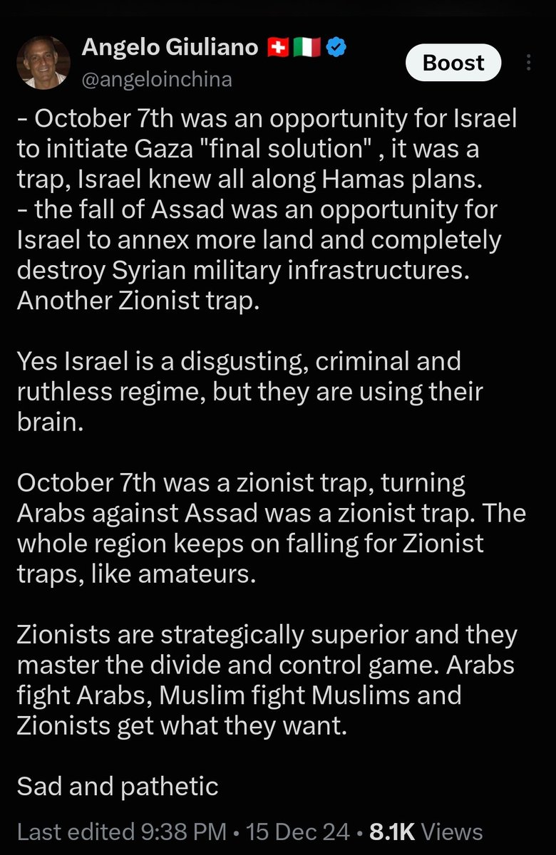 angeloinchina's tweet photo. October 7th

I called it on the next day and I have been sticking to it all along. 

Israel knew all along what was coming. 

How many fell for the BS intelligence failure.... Remember who invaded the information space with this BS ? 

Be informed

Not entertained https://t.co/btZEdgWV3b