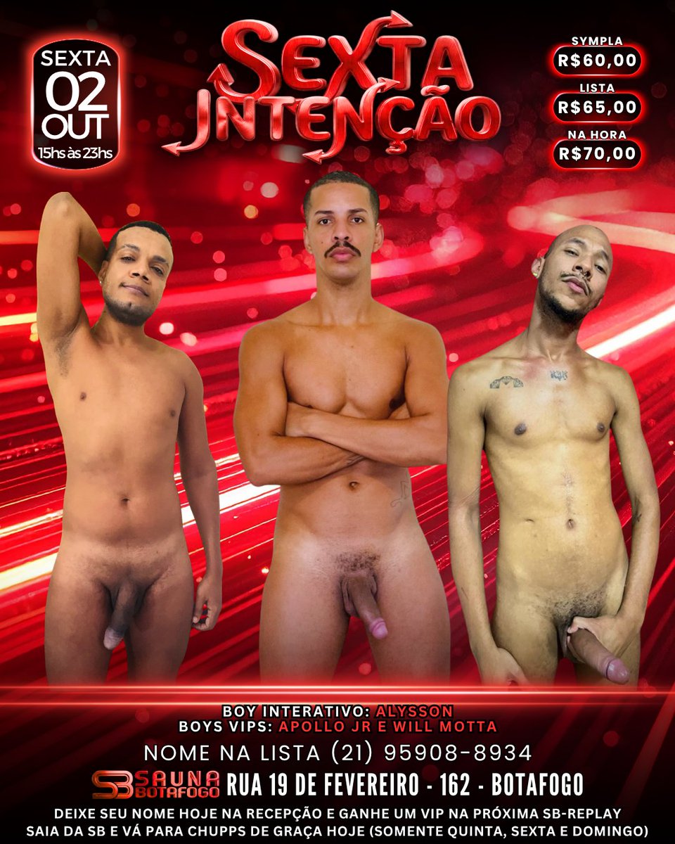 sbsaunabotafogo's tweet photo. SORTEIO • FOTO OFICIAL
Quer um vip pra SB hoje?
Regras:
1- Dar RT neste post
2- Seguir OS DOIS PERFIS @sbsaunabotafogo e @ChuppsclubLapa
3- Se ganhar, informar dados por DM.
Serão DOIS sorteados para HOJE 02/10/2026 Resultado após 14hs.
Quem não seguir as regras será eliminado! https://t.co/j7OkcC1Nui