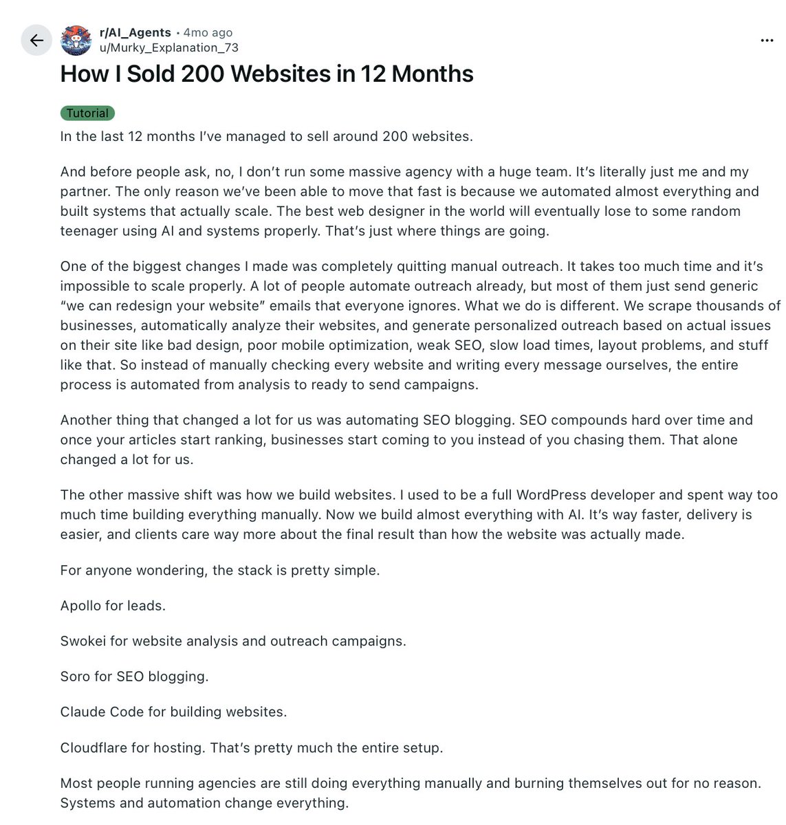 premwomp's tweet photo. he just sold 200 websites in 12 months using AI 💀 https://t.co/JGOUWubwaB