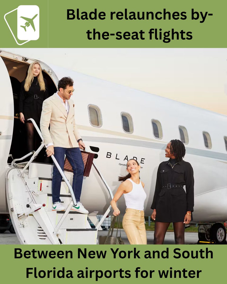 DougGollan's tweet photo. BladeOne by the seat flights will operate between Westchester County Airport and Miami or Palm Beach for the winter season. 
https://t.co/JPUi9Q7x7k 

#jetcard #privatejet #jetmembership #luxurytravel #businesstravel #privatejets #privateaviation #bladeone https://t.co/8AEczrA8tJ