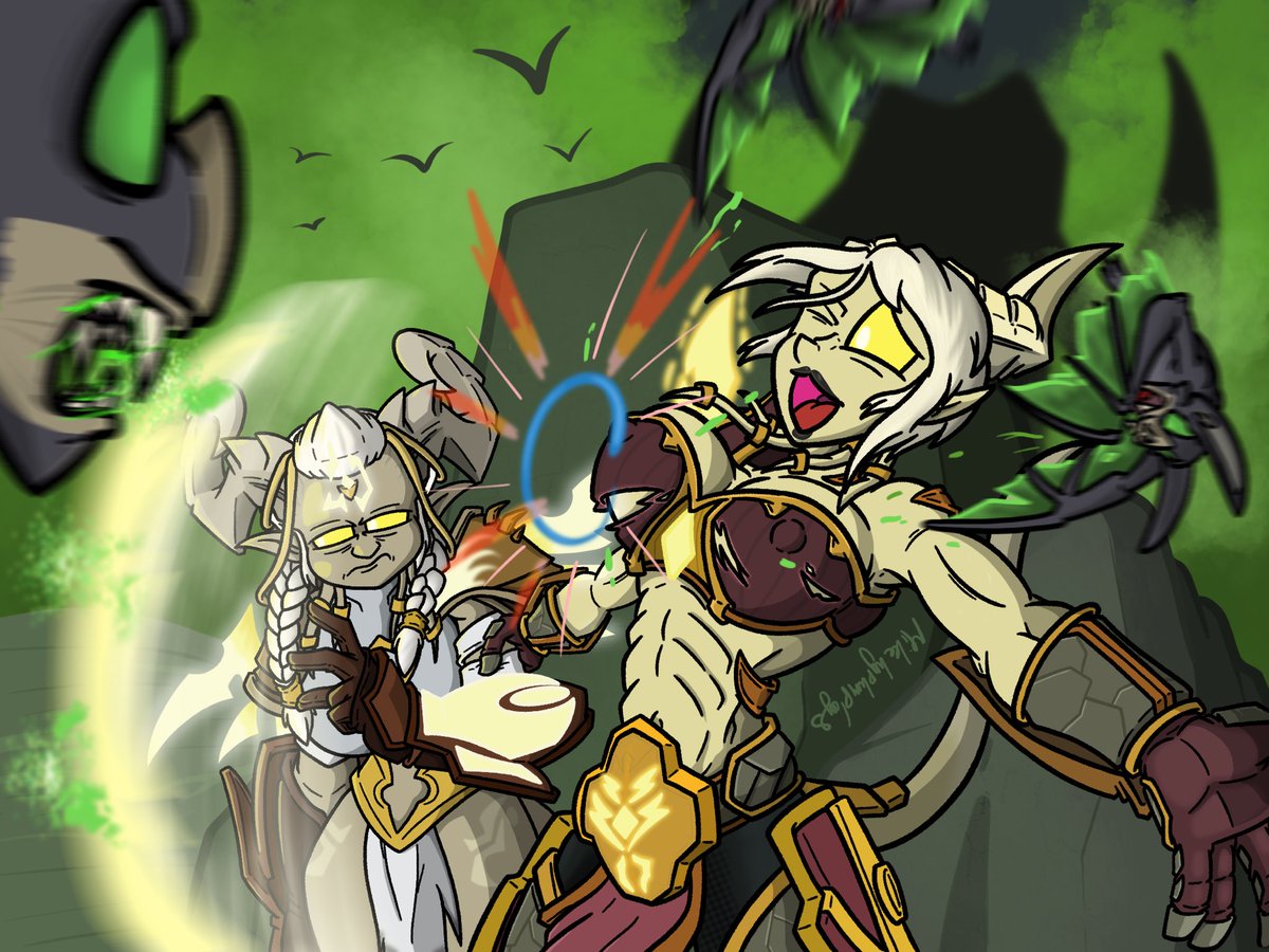 MrCreatorGuy's tweet photo. After seeing @King_of_Vulpera ‘s new LF Draenei I thought I’d draw them up with my own! I don’t think they’d get along very well, as Azirula is a bit of a masochist 😅 I hope they like it!😊💛

#warcraft #lightforged #draenei #art https://t.co/Oofoq6pz5k