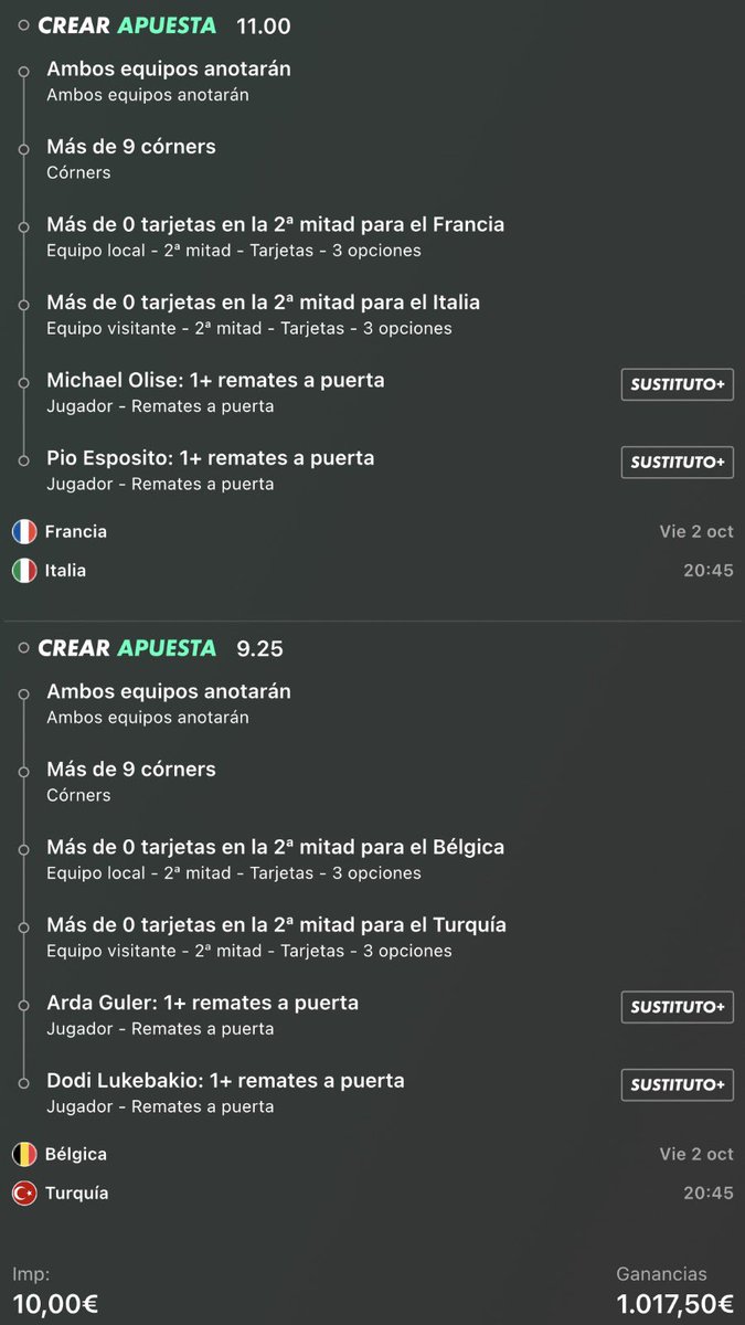 AlexESP_combis's tweet photo. Ayer nos quedamos a 1 remate de 1000€. 
Hoy haré historia en la “Nations League”. ✅

Si es ✅ dare 100€ a un seguidor que de ❤️ https://t.co/xdiTUpn4kR