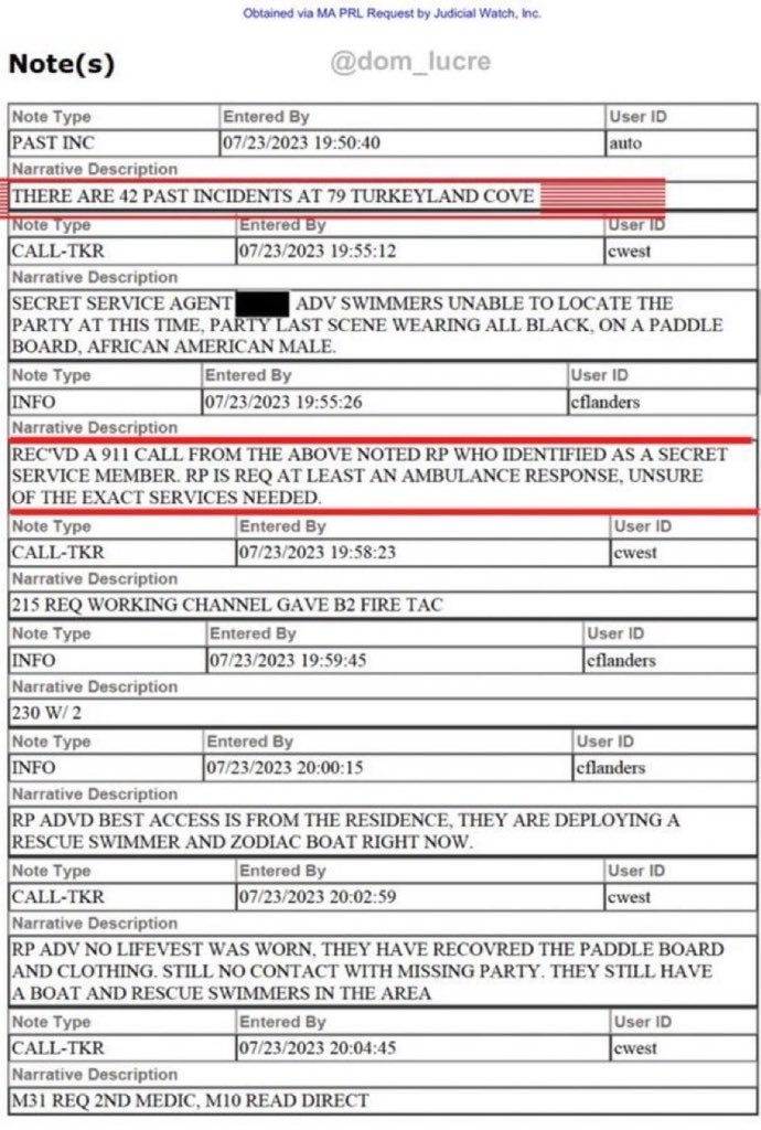 realJohnJohnJr's tweet photo. 🚨🚨 BREAKING: This is the police report from the mysterious drowning of Barack Obama's chef and alleged lover outside his Martha's Vineyard estate that CONFIRMS there have been 42 PREVIOUS POLICE incidents at Barack Obama's home. I told you so. It looks like the Obamas have some serious explaining to do... But wait, they have strangely been keeping out of the public eye and Michelle has been out of the country hiding with her buddies Tom Hanks and Steven Spielberg. We will continue to break the details of this case that the mainstream media won't as we learn them. Why were the police called to the Obamas' residence FORTY-TWO times? JUSTICE FOR TAFARI CAMPBELL!
