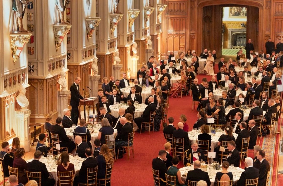 ChristinsQueens's tweet photo. “Bringing together serving submariners and veterans for a memorable evening at Windsor this week to celebrate a remarkable milestone in the history of the Silent Service.”

📸 Prince and Princess of Wales https://t.co/NHJilwXPW0