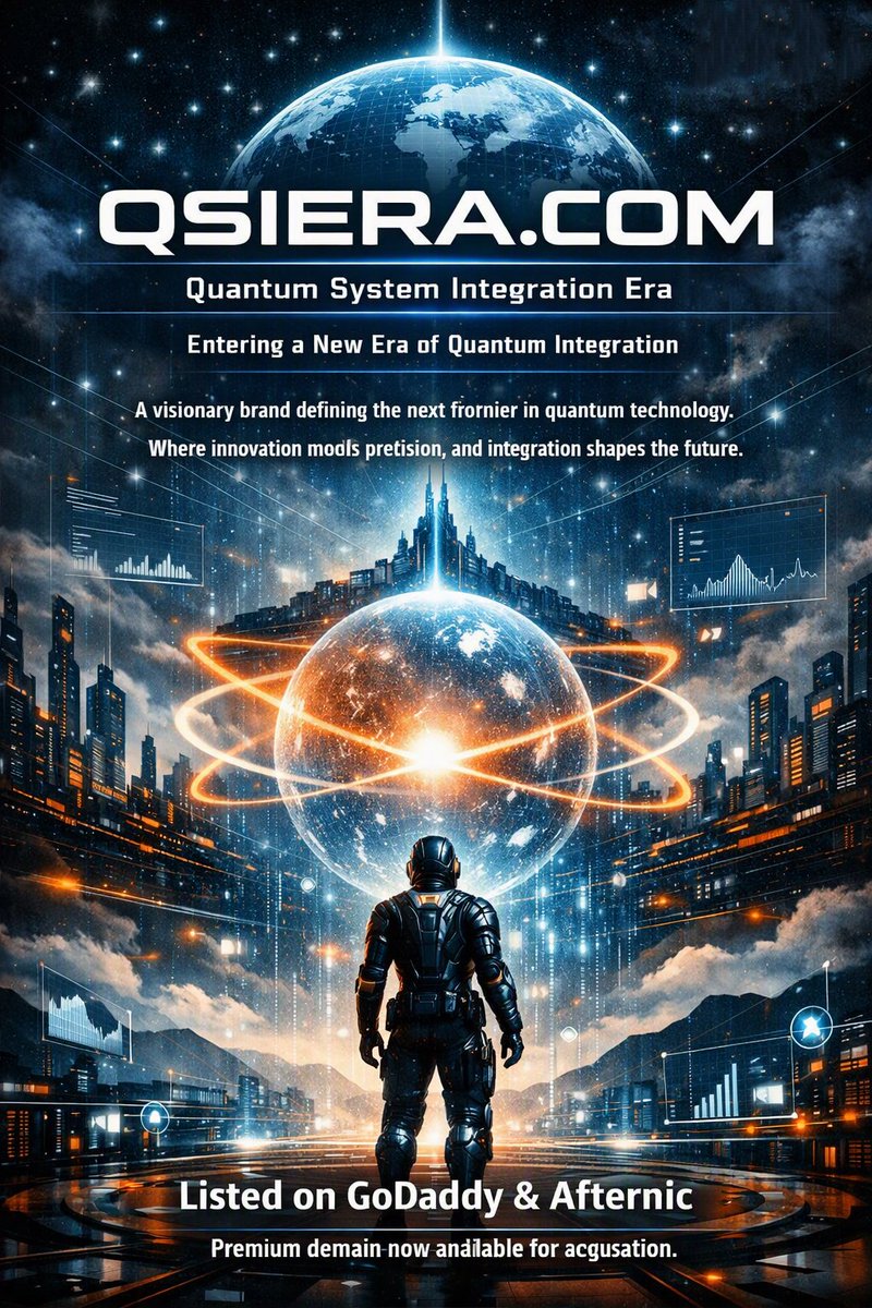 PatternRouaj's tweet photo. 🚀 https://t.co/FXDHPLd4nM Quantum System Integration Era   Entering a new era of quantum integration. Where innovation meets precision, and integration shapes the future.
🔗 Listed on GoDaddy & Afternic — premium domain now available for acquisition. Own the future. Build the era.

#QSIERA #QuantumEra #TechInnovation #AI #QuantumComputing #FutureTech #DomainNames #GoDaddy #Afternic #Startup #Branding #DigitalAssets #QuantumIntegration #Innovation #Entrepreneurship