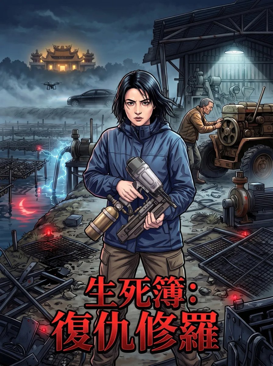 Moonlady1997's tweet photo. 深夜放毒，新書上架！《生死簿：復仇修羅R18版》嘉義四十歲的虱目魚塭單親媽媽林秀華，二十歲的女兒慘遭盤踞海線的跨國販毒集團當街綁架撕票，地方黑白勾結吃案，求助無門的她徹底黑化。她剪去長髮、化身外送員與…

https://t.co/kpGaiJ6jhL https://t.co/x8YRYXICJd