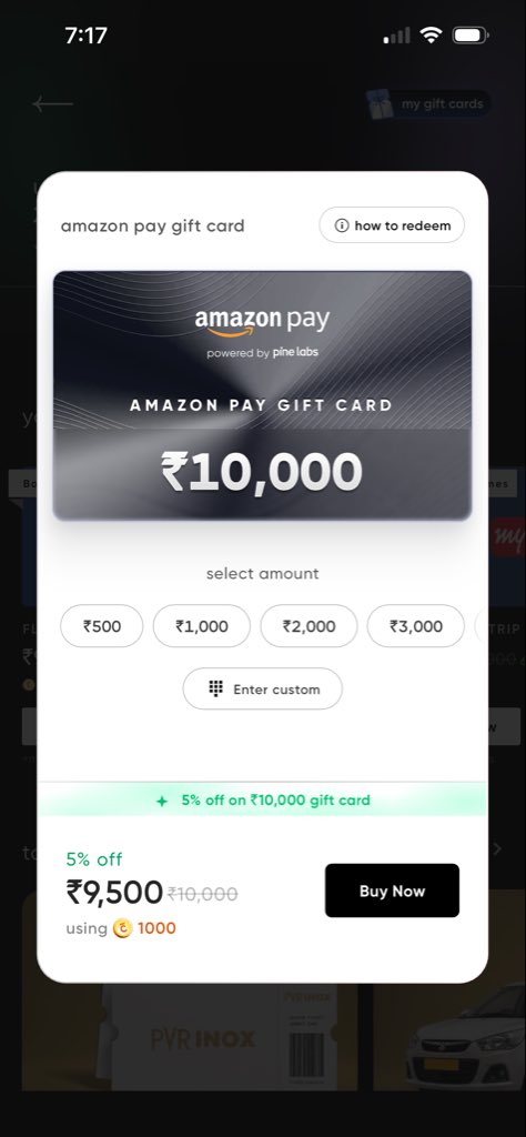 CCardClarity's tweet photo. 🔥 10% OFF on Amazon Pay! 🔥

Grab your Amazon Pay Gift Card now and double dip on the savings:

👉 5% instant discount

👉 5% extra with SBI Cashback Card
= 10% Total Savings! 💸

Grab it ASAP before the offer expires 🏃‍♂️💨

#AmazonPay #SBICashback #Deals #AmazonIndia #DiscountAlert