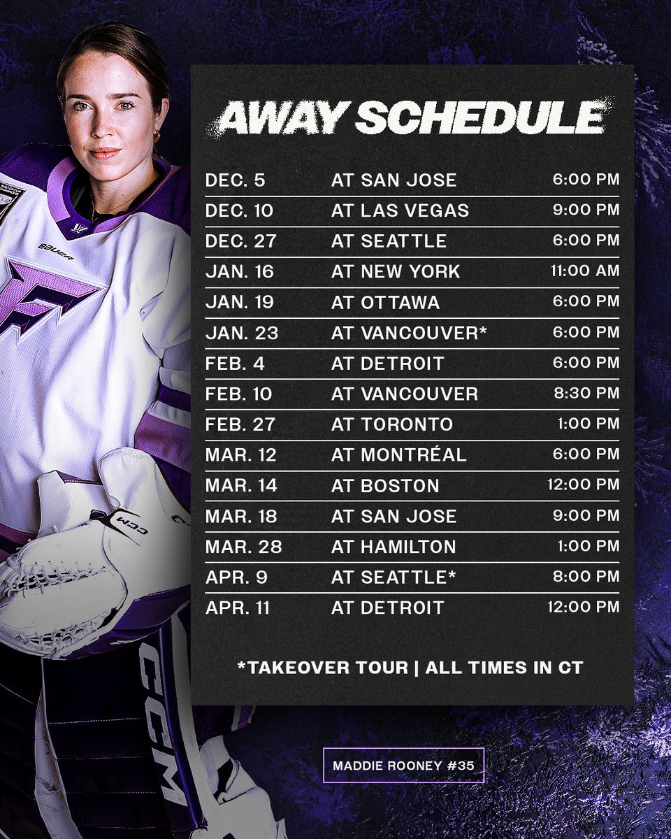 PWHL_Minnesota's tweet photo. We’ve got places to be ❄️
 
The 2026/27 Minnesota Frost Schedule is here!
 
📰: https://t.co/rKusMlRcsb https://t.co/ZDhhAuVqNr