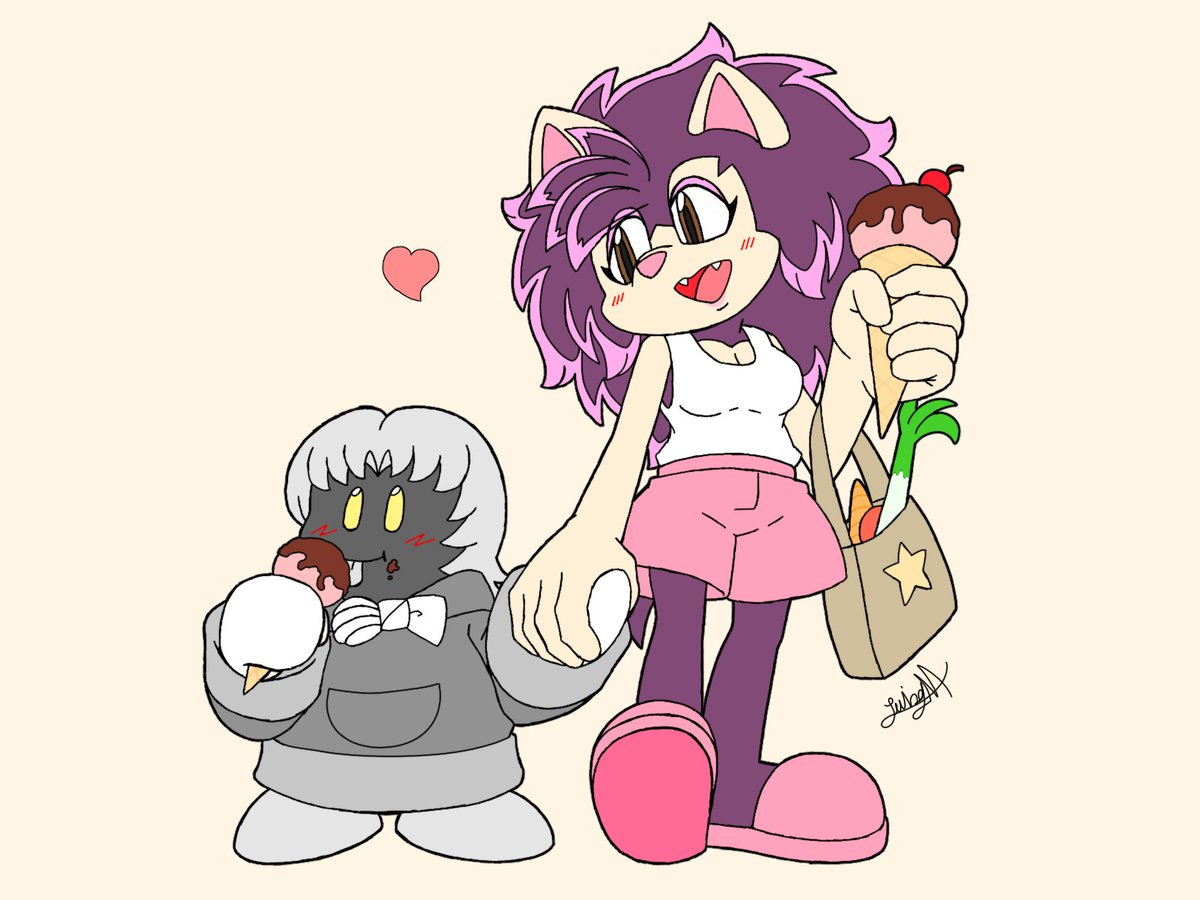 Luisgacia19's tweet photo. Charlotte and I going shopping
I don't know, I just like drawing my selfship it make my feel blush xD charlotte is pretty 
#kirbyoc #sonicoc https://t.co/kSZa0gNW9T
