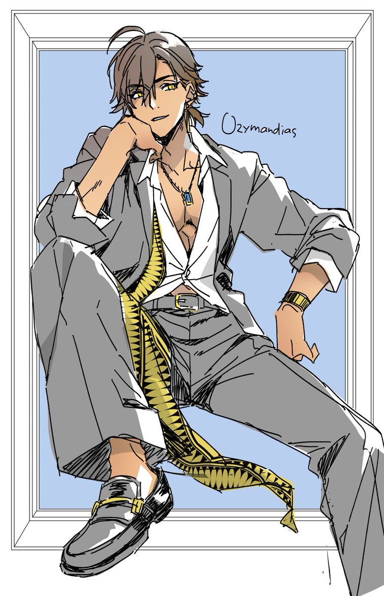 menaya_men's tweet photo. オジマンディアス様のけしからんスーツコーデ https://t.co/5Q2BxOvxBH