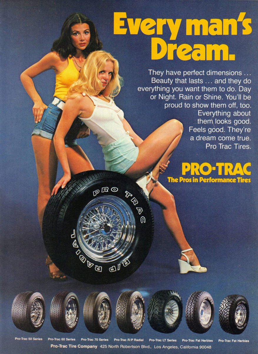 corememunlocked's tweet photo. Every Man’s Dream… Pro-Trac Tires! 😏🛞

#ProTrac #VintageAds #RetroAdvertising #70sAds #1970s #VintageCars https://t.co/2qq0k0IlKS