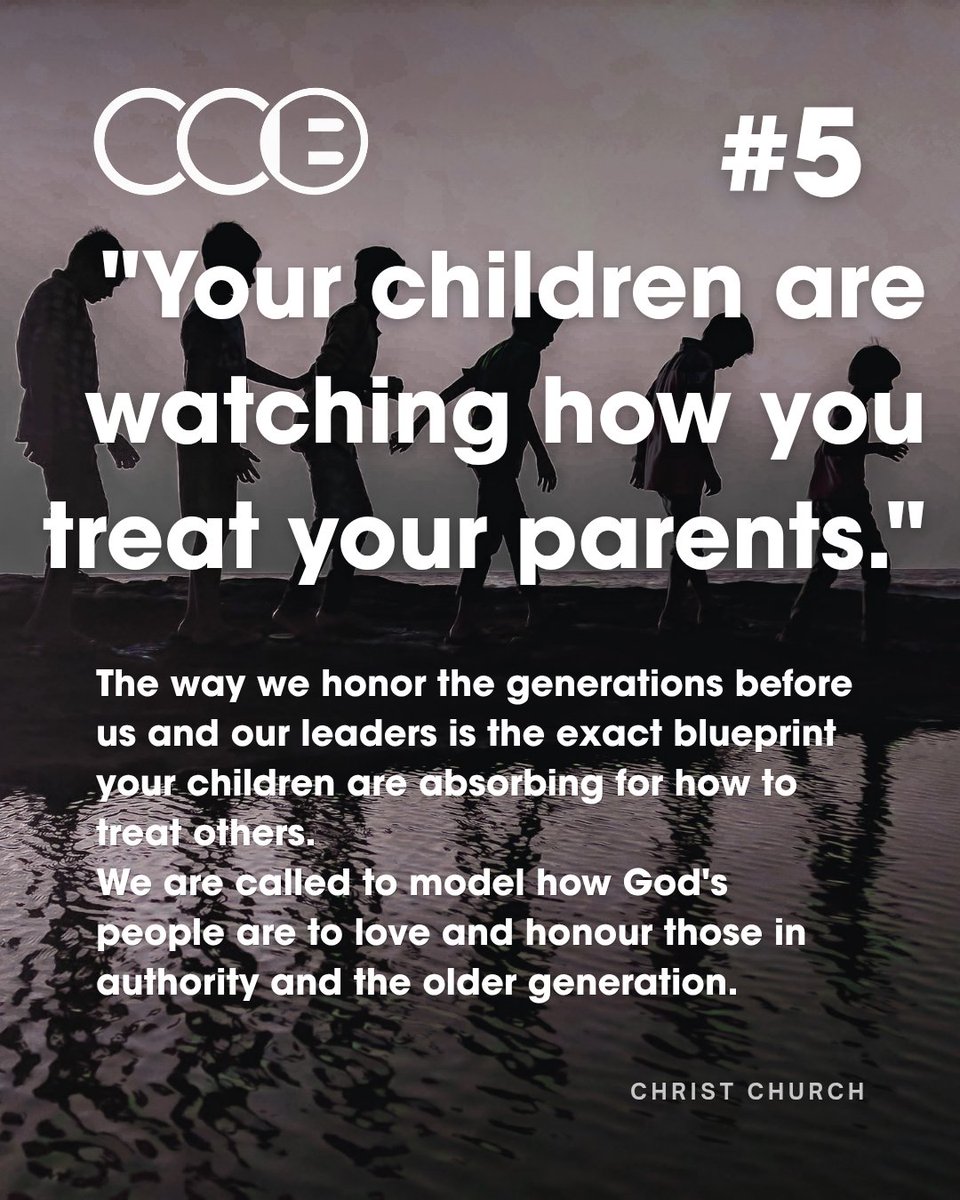 ccblackpool's tweet photo. #5: Your children are watching how you treat your parents 👥
How you honor older generations and leaders serves as the direct blueprint your kids absorb for treating others. Lead by example in showing love, honor, and respect.
#LeadByExample #GenerationalFaith #Honor https://t.co/EN7Ltt1FzK