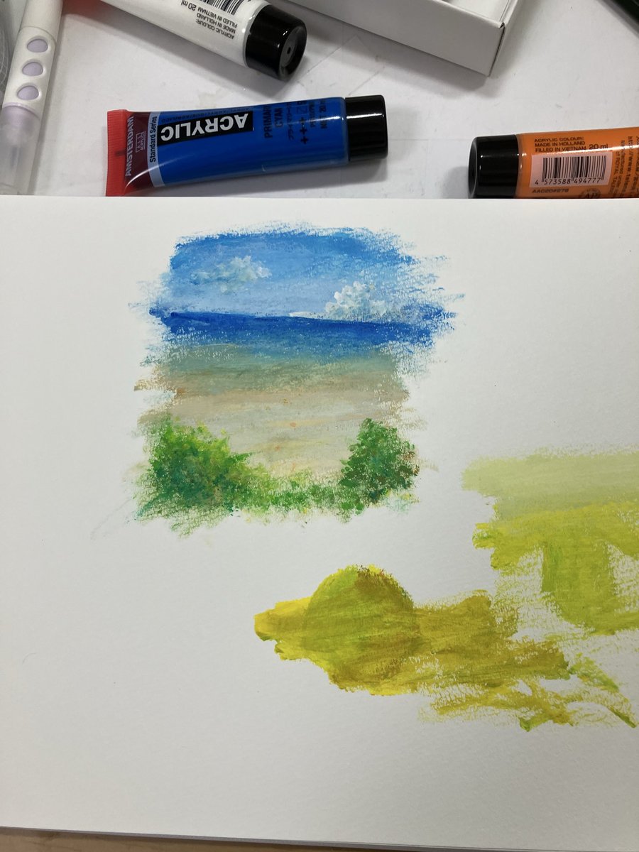 Sirasubimi's tweet photo. 今日は少し時間があったのでアクリル絵の具を。
難しい… https://t.co/gW8XaqoIb2