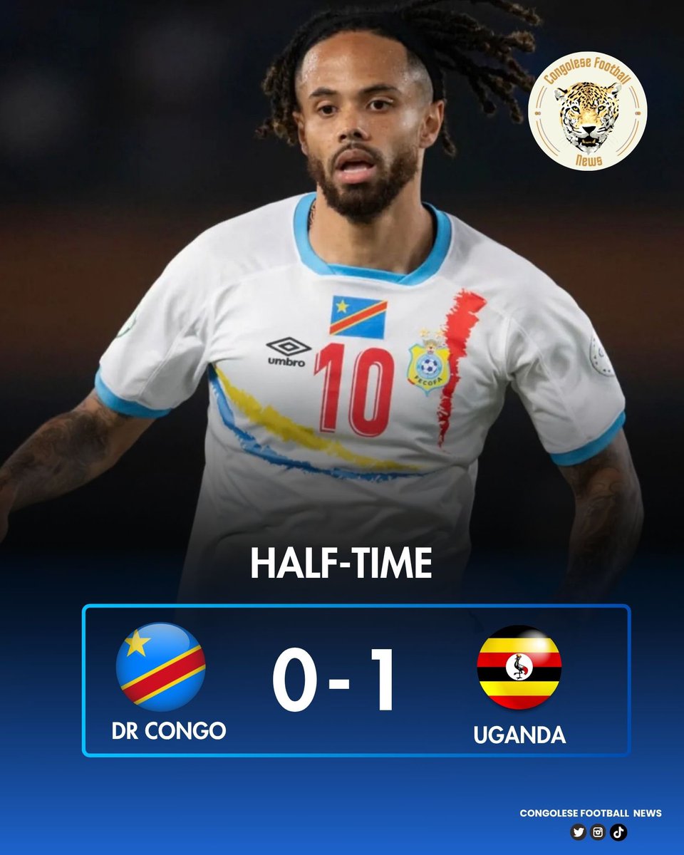 CongoleseFNews's tweet photo. ⏸ 𝗠𝗜-𝗧𝗘𝗠𝗣𝗦 !

Les Léopards 🇨🇩🐆 rentrent aux vestiaires sur le score de (0-1) face à l’Ouganda 🇺🇬 ! 

#RDC #RDCUGA #CODUGA https://t.co/BhmmJNB4oy