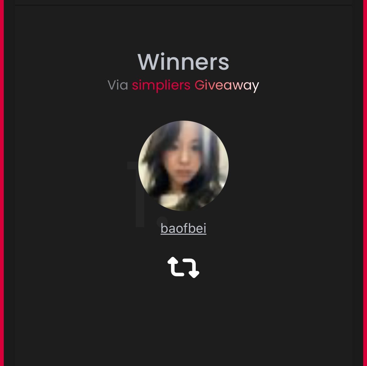 brinasell_'s tweet photo. Congratss!!! @baofbei 
DM for claim ya🥰

makasih semuanyaa yg udah ikutan giveaway semoga doa baiknya juga berbalik ke kalean semuaahh, aamiin❤️ https://t.co/533H7AYsNA