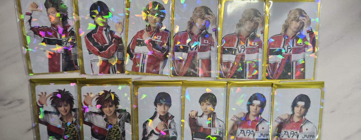 mamaruru23's tweet photo. 【交換譲渡】　新テニミュ　ファイステ　トレカ　
譲→★リョーマ、平等院3、幸村2、★入江(泰江)、遠山2、鬼、真田、★柳、★徳川
求→越知、手塚、ティモテ、定価
★は交換を優先させて頂きます。
10/3.8.10会場手渡し可能です https://t.co/Qg0lZCkK7r