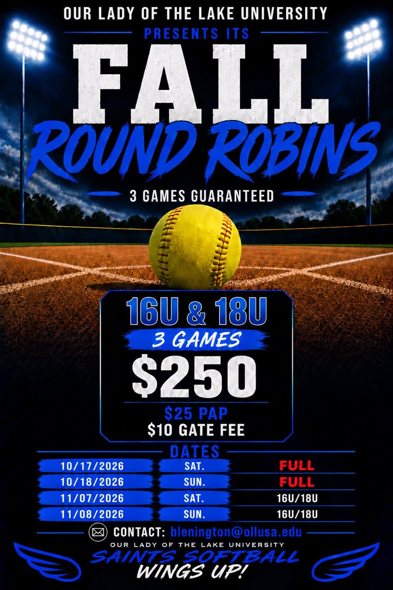 g3alvar's tweet photo. Bring your squads to The Lake this fall! Dates are available for 14u-18u travel teams! Click the link for more information. Wings Up!👐
Link registration: https://t.co/UflUZt0Ef0 https://t.co/WSkV4OSaWo