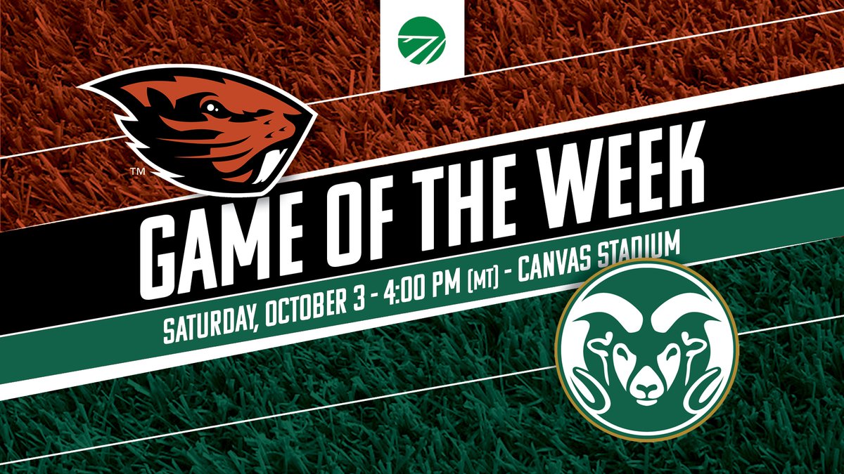 FieldTurf's tweet photo. The reimagined @pac12 begins conference play this weekend and features several @FieldTurf teams  🏈  The first Pac-12 game to kick off Saturday will see @BeaverFootball visit @CSUFootball at Canvas Stadium in Fort Collins.

Already trusted at OSU's Reser Stadium, we were also thrilled to return to Colorado State this offseason, providing the #artificialturf for the game field and nearby practice facilities 🏟️ With two terrific offenses, this should be one of Week 5's most entertaining games 🔥 

@OregonState | @CSURams 

#GameOfTheWeek #CollegeFootball #BackThePac #SyntheticTurf #SportsConstruction #PAC12Football