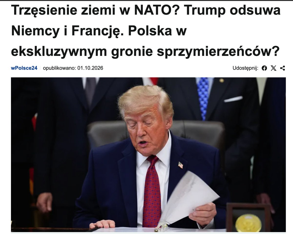 marek67r's tweet photo. 💥Trzęsienie ziemi w NATO! Trump odsuwa Paryż i Berlin od rozmów w Pentagonie.
 Polska w grze, a tusk tego nie zablokuje, bo karta została już rozegrana w Waszyngtonie.📢📢
💥Stara Europa wściekła, a wschodnia flanka dyktuje warunki. Nowy układ sił w sojuszu staje się faktem!🇵🇱🇺🇸 https://t.co/7jZ59MoZYD