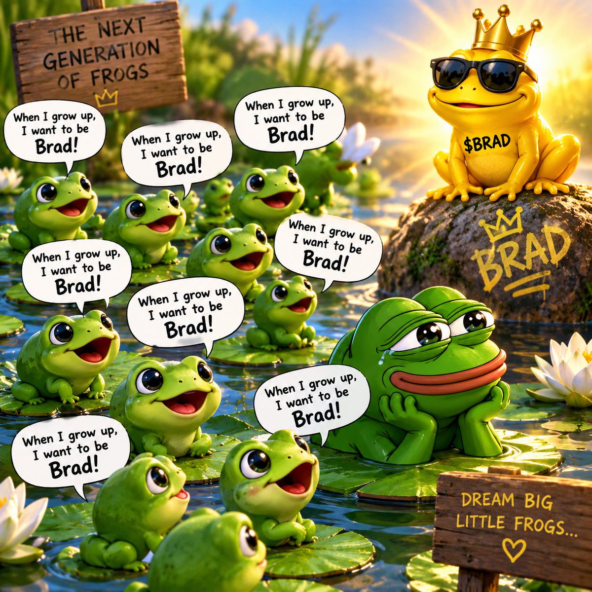 Flash05689178's tweet photo. THE NEXT GENERATION OF FROGS 

DREAM BIG LITTLE FROGS 🐸

$BRAD @LordBradBNB
@cz_binance $BNB #Bnb https://t.co/DOVNY0LCfP