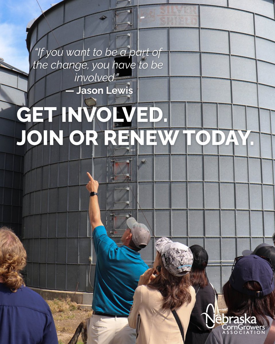 NeCGA's tweet photo. “If you want to be a part of the change, you have to be involved.” – Jason Lewis

NECGA membership gives Nebraska corn growers opportunities to get involved and make an impact.

Get Involved. Join or renew: https://t.co/Cetq3RIdd4 https://t.co/voEFi94bdo
