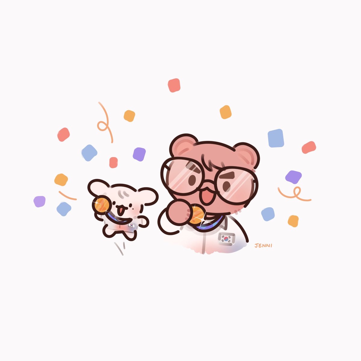 QTWOOJlNNY's tweet photo. ASIAN GAMES TEAM KOREA BOT DUO GUKE
Congratulations 🏅🏅🐻🐶 

#Keria #Gumayusi 
@T1Keria @gumayusi_min https://t.co/8Eq2I6NjQg