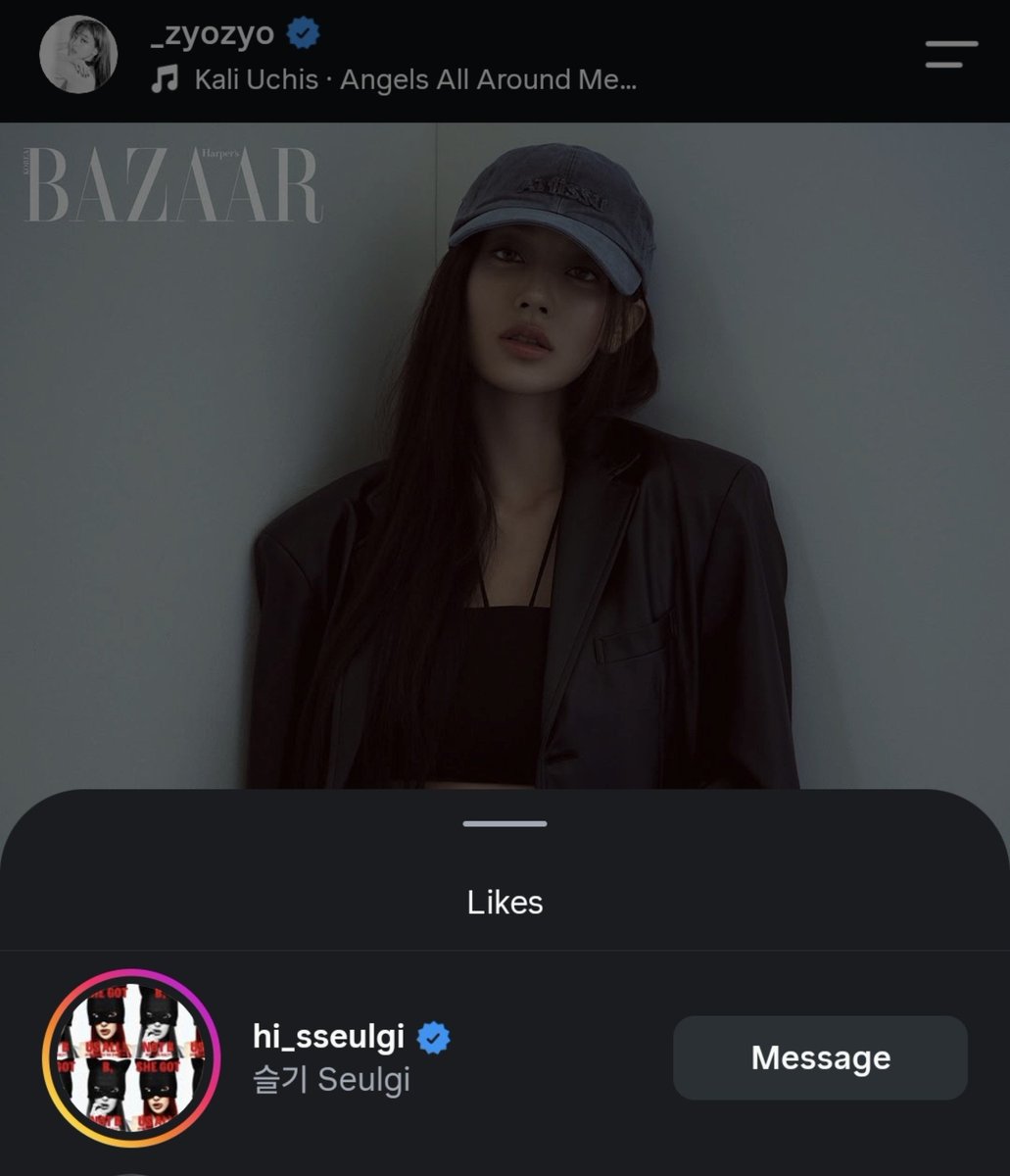 WithPJihyo's tweet photo. Seulgi left a like and commented on Jihyo's post with ATiiSSU and Harper's Bazaar Korea 

🐻: ♥️♥️♥️

#지효 #JIHYO #ジヒョ https://t.co/QIpwrczJrf
