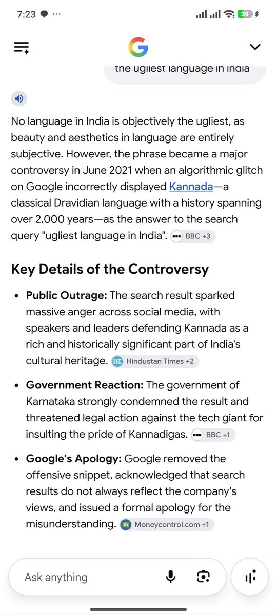 nanigodn's tweet photo. @ragebait_tweets Even google knows but may be kannadigays are feel bad so it's says glich... By the you're saying goltis everytime iam not from goltis state.. May be the state is way better than kannadigays state.. https://t.co/DBWpWVALDM