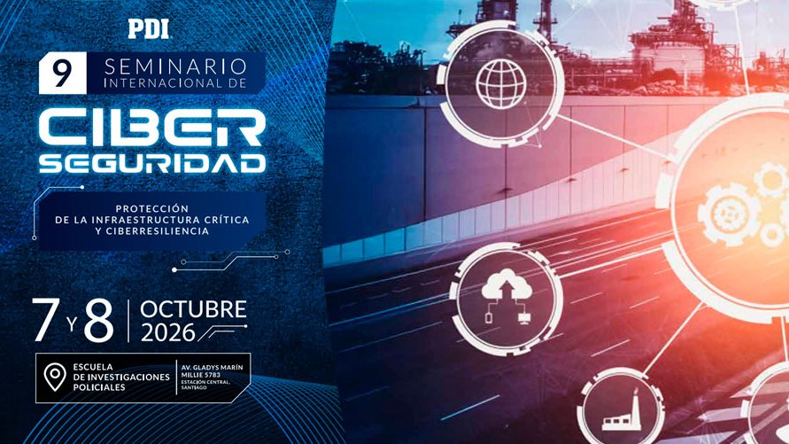 Red_REUNA's tweet photo. Atención! Hoy es el último día para inscribirse y asistir de forma gratuita y presencial al Seminario Internacional de Ciberseguridad, organizado por la @PDI_CHILE en conjunto con la @usantamaria.  ¡Regístrate ahora!
🔗 https://t.co/rGxat3WGHk https://t.co/44H0FKDmK9