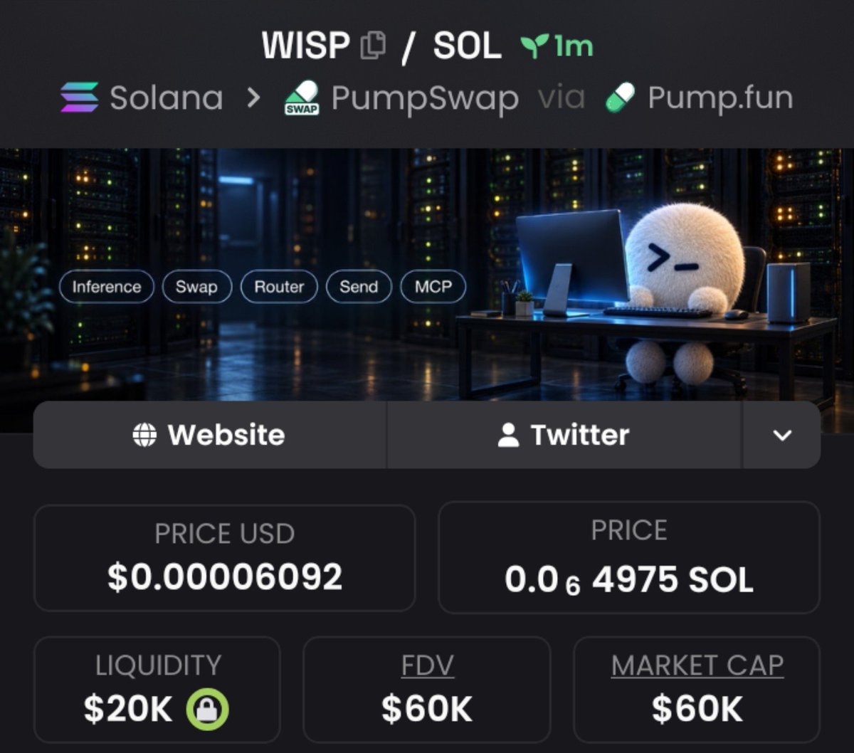 MarketCaptainn's tweet photo. $WISP 💎
$60K Market cap 📈
TELEGRAM 📍 

Ca: DNSnAA99jrVUCg4GvL6LEVfFHBnGpnWA2k3CkRvZpump

#Solana #Memecoin #WISP #Crypto https://t.co/reN2mzww2T