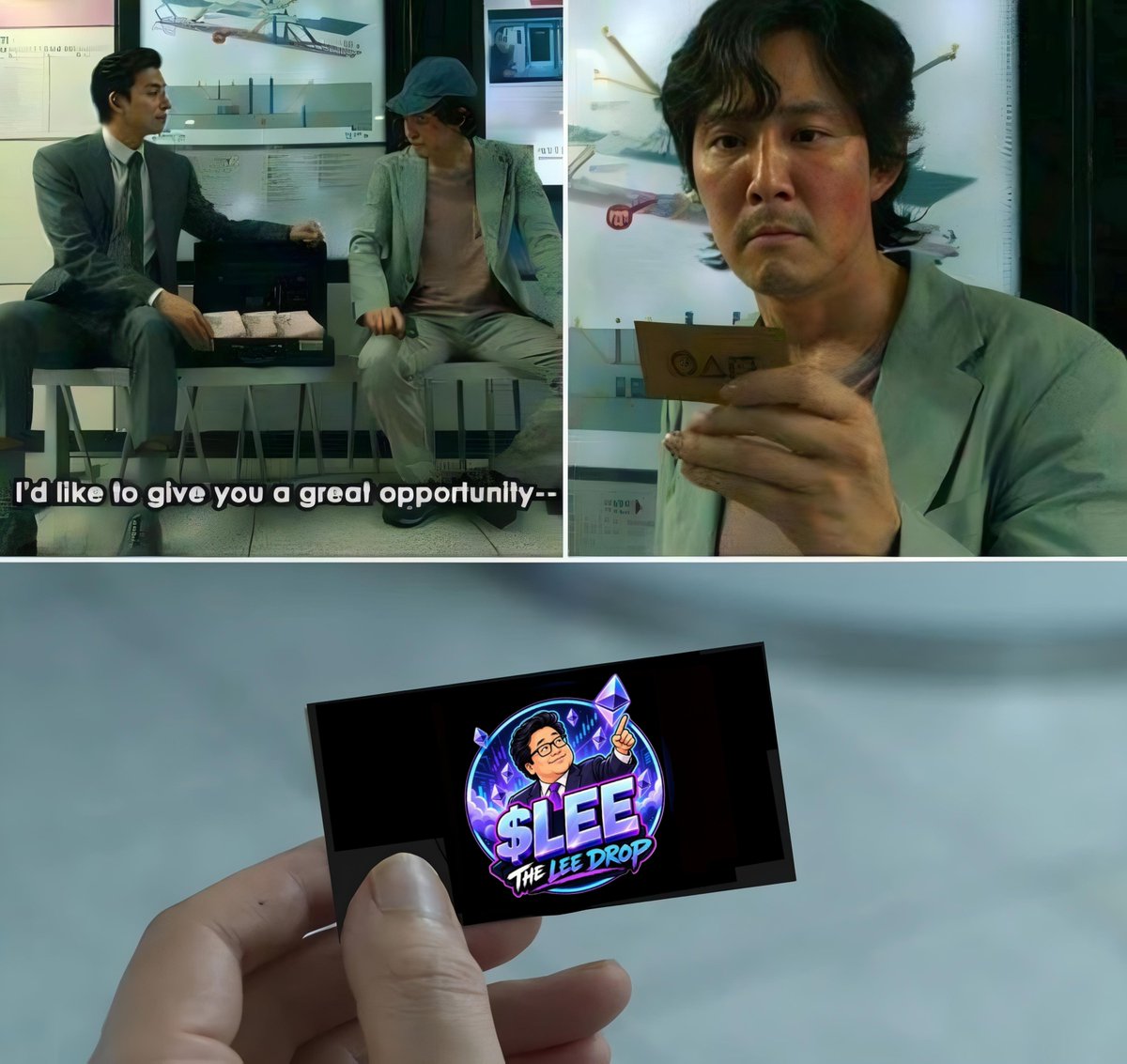 Muhamma40390975's tweet photo. My entry 
@theleedrop @zenithofweb3
#LEEMemeContest 
$LEE https://t.co/6abvjSKZDv