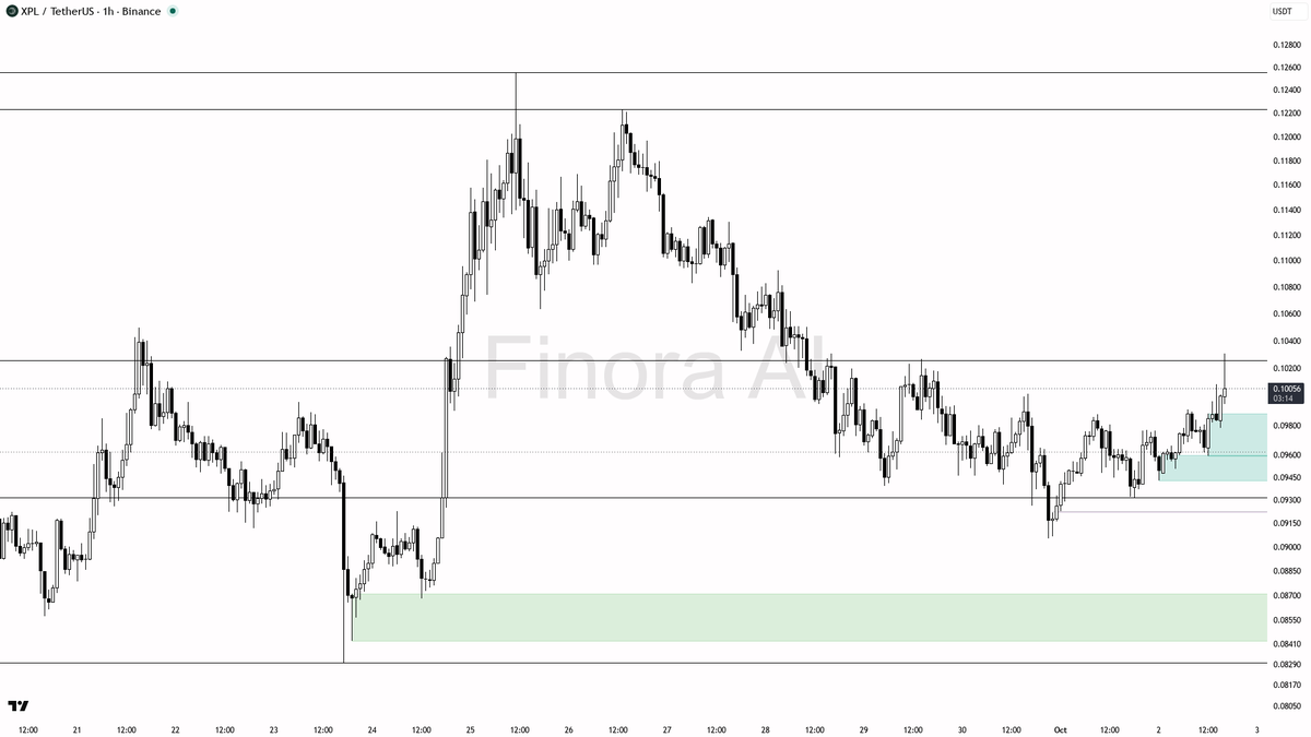 👀 $XPL 2.9x volume spike with buying pressure – this move has legs

- my bias is bullish here on XPL #XPLUSDT 1h — structure is aligned with daily and BTC, so 