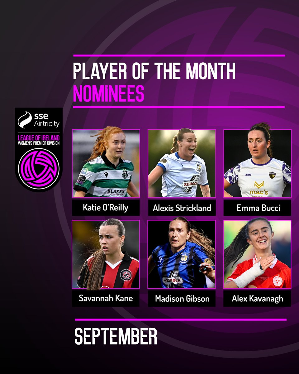 LoiWomen's tweet photo. The September nominees for @sseairtricity Women's Premier Division Player of the Month 🤝 https://t.co/YJSXuVR0Ek