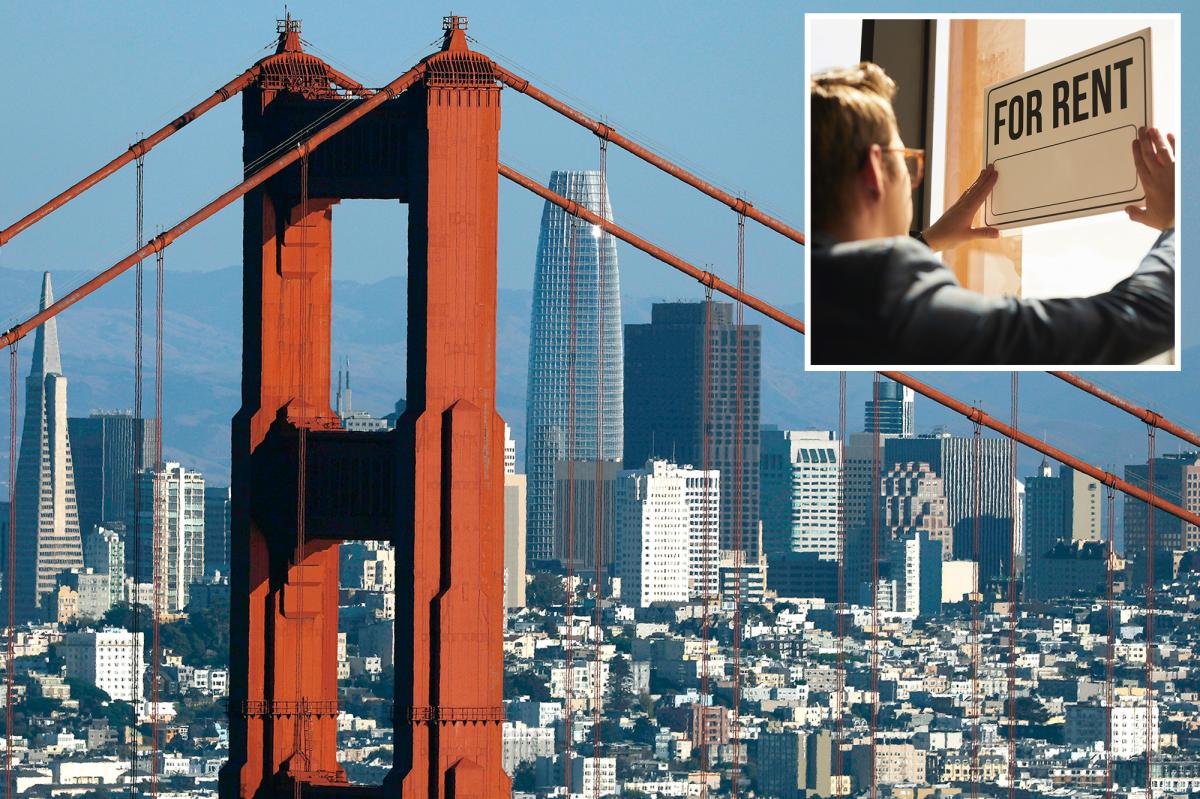 nypost's tweet photo. San Francisco rent crisis hits staggering new highs as median rent now nearly $1k more than NYC https://t.co/xZJ8Qe1Rsr https://t.co/jbjCuGcpWM