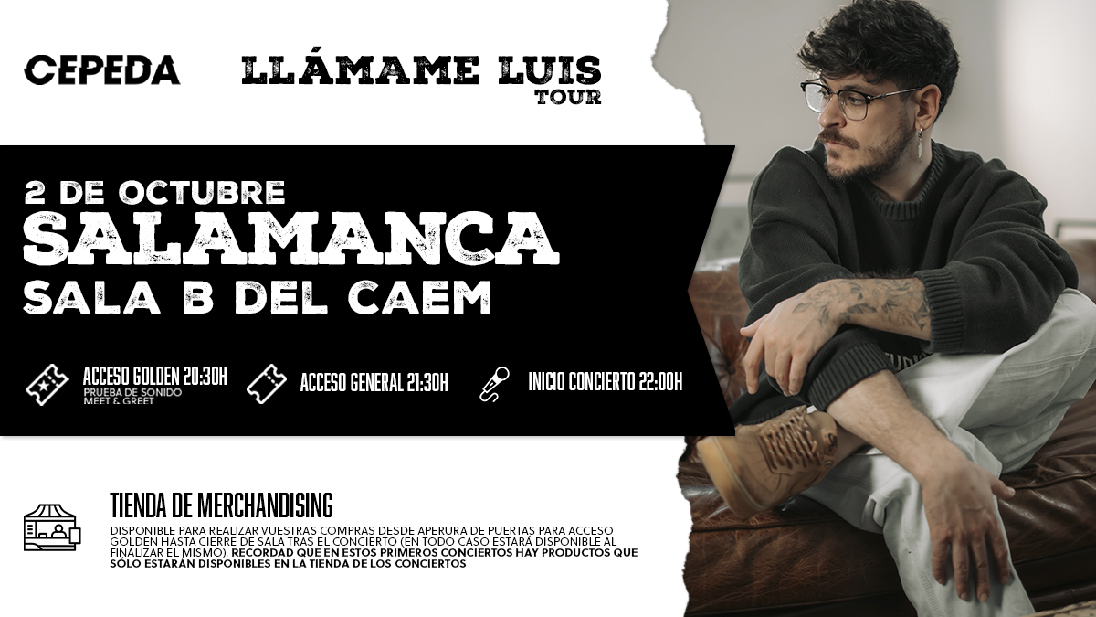 cepedistas_com's tweet photo. 🎤 ¡Hoy es día de concierto! @cepedaoficial llega a la Sala B del CAEM de Salamanca con su #LLámameLuisTour

⭐️ Entradas Golden 20:30h
🚪 Apertura General 21:30h
🎙️ Inicio Concierto 22:00h

¡No te lo pierdas! 🎟️ https://t.co/prGMEvJlYx https://t.co/NvVXo8soQr