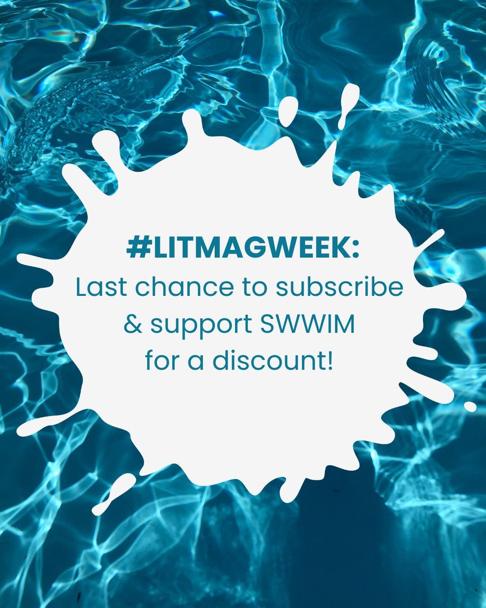 SWWIMmiami's tweet photo. This is the last day of #LitMagWeek. Thank you for reading. As a reminder, new subscribers receive 40% off for an annual plan. 

Use this link to subscribe, valid through 10/2 at midnight: https://t.co/XtJwA1MOqD

Thank you for subscribing &amp; supporting!

@CLMPorg 

#SWWIMEveryDay https://t.co/AD3EjO6cP5