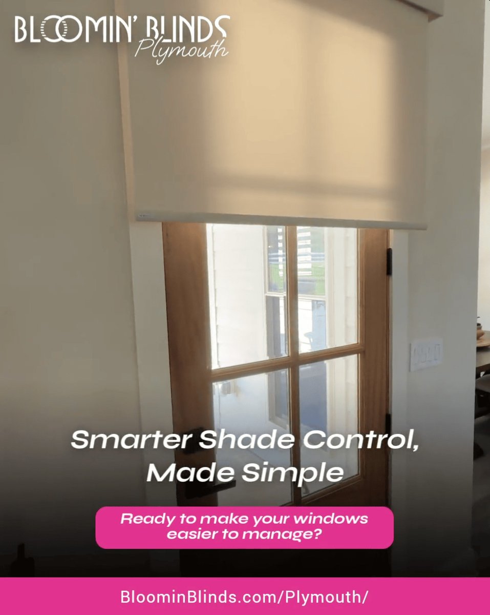 BloominBlindsPl's tweet photo. Your shades can do more than block the sun. ✨ 

Motorized roller shades give you smooth control over natural light and privacy with the touch of a button. Set the mood for morning, movie night, or winding down at home without walking from window to wind… https://t.co/FsMIR0Wosh https://t.co/DpdPD1cyiL