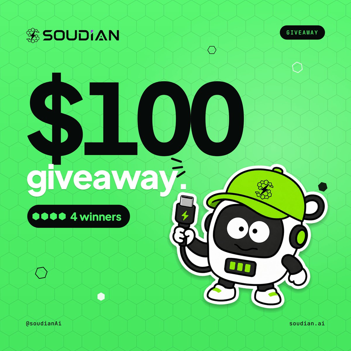 soudianAi's tweet photo. 🎁 $100 GIVEAWAY 🎁
4 winners. $25 USDT each 💸

To enter:
1️⃣ Follow @soudianAi
2️⃣ Retweet this post 🔁
3️⃣ Comment "done" below ✅
4️⃣ Join our Telegram and drop your TRC20 address there 

#GiveawayContest #cryptogiveaway #usdt #bitcoin #solana #giveaway https://t.co/mIcsLKXziv