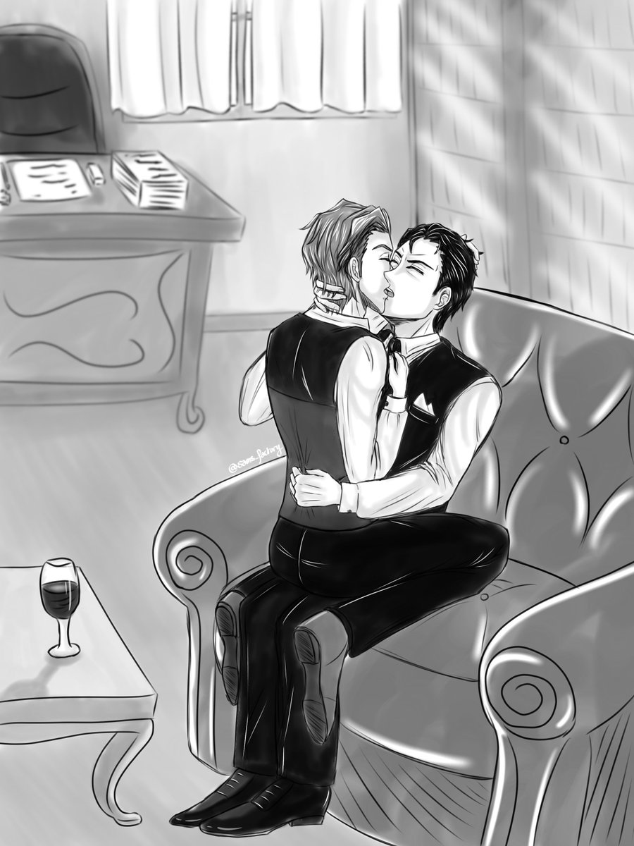 sams_factory's tweet photo. My last doodle based on another fanfic from starlostAlyssa on Ao3 ✨🍷

#MyAl #Alcroft #yuumori https://t.co/HjAei6Ylf3