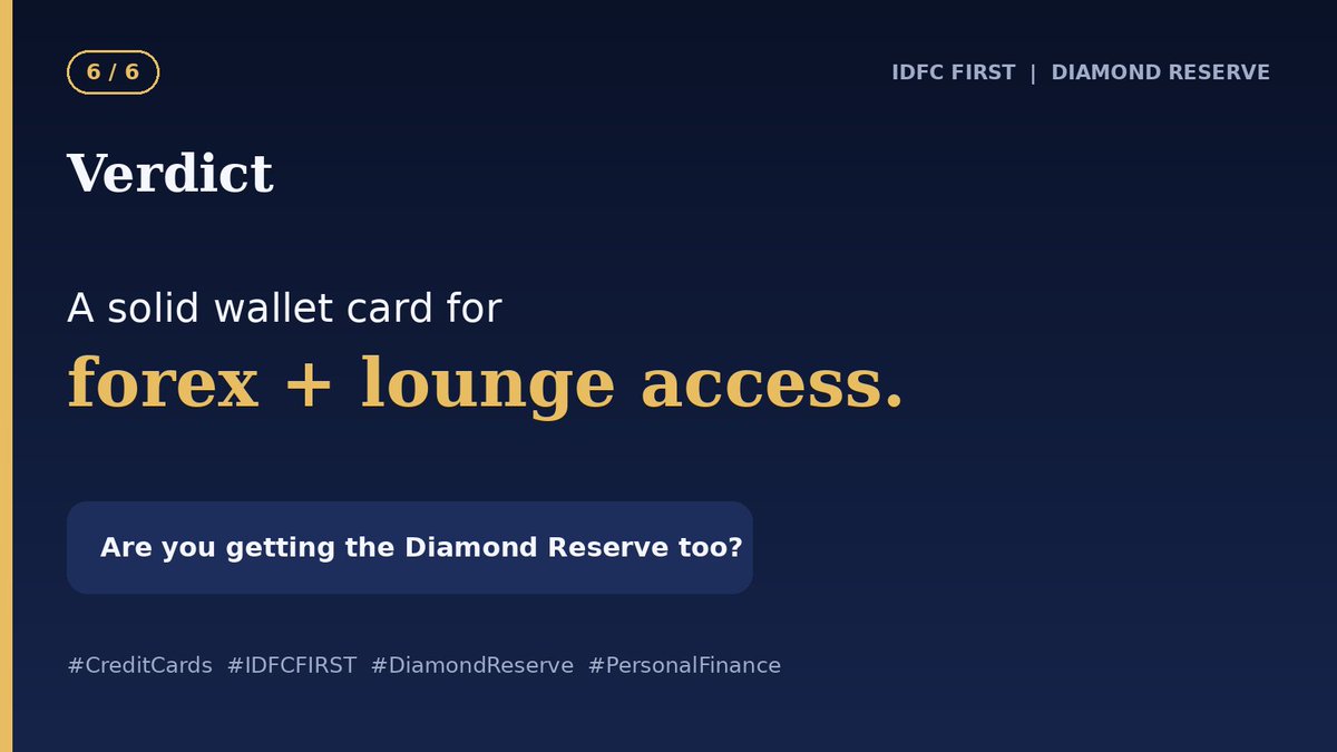iDipakK_'s tweet photo. (**n/n**)
▪️A solid card to have in the wallet, especially for forex and lounge access. 

▪️Are you also keeping the Diamond Reserve? Let me know below 👇

#CreditCards #DiamondReserve #PersonalFinance