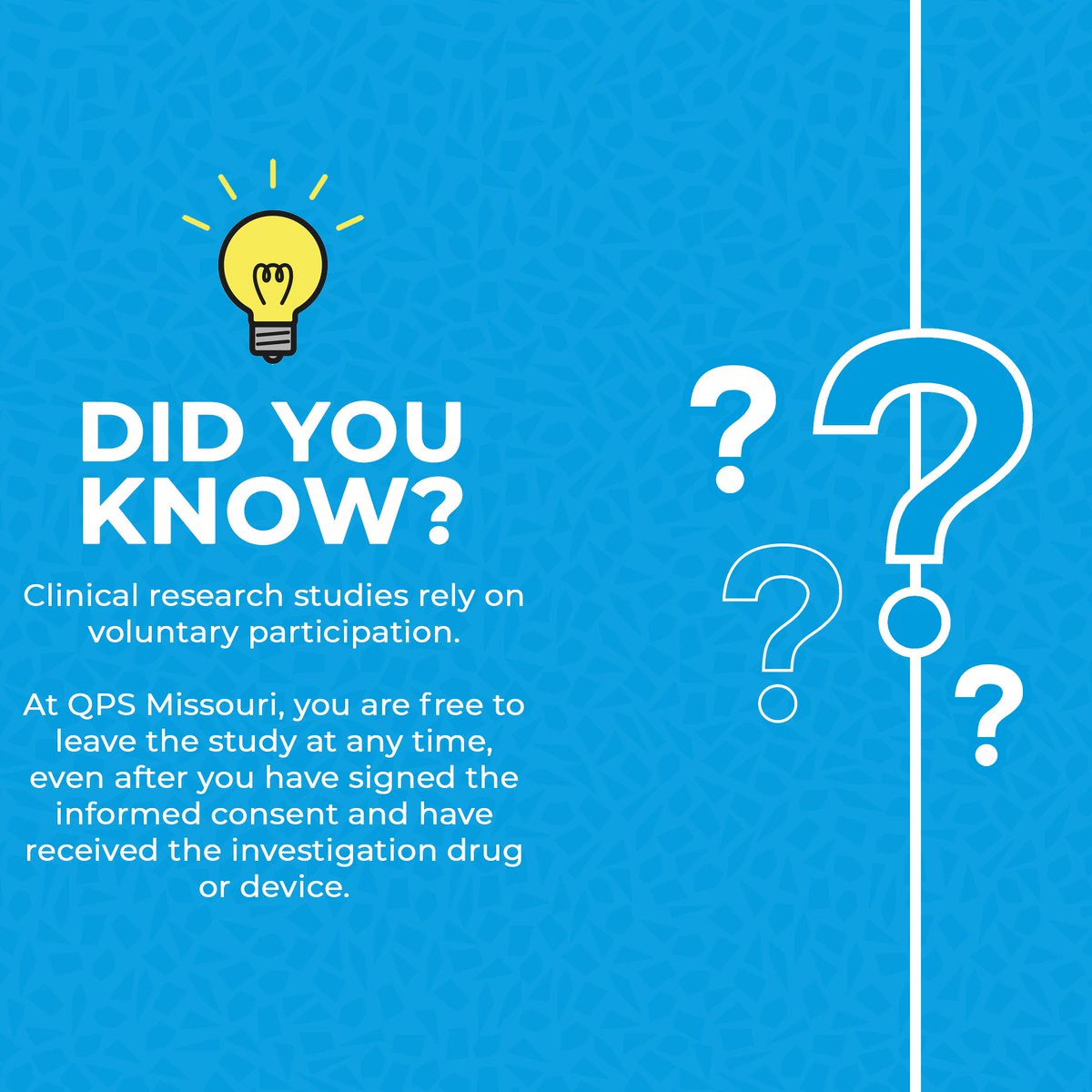 417studies's tweet photo. Make A Difference. Make Money Doing It. For more information, call #QPSMissouri at 417.831.2048 or visit https://t.co/oC20Ke4JXH.
#QPS #SpringfieldMo #clinicalresearch #TheQPSEffect https://t.co/ZvHh5vNLde