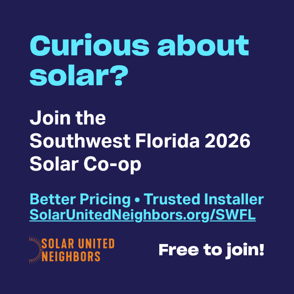 SolarNeighbors's tweet photo. The Southwest #Florida Solar Co-op helps #homeowners go #solar together — making it easier to access trusted #installers, competitive pricing, and expert support throughout the process.

Get unbiased education and support, sign up for free here: https://t.co/yuCJBqzRWM https://t.co/OaEXbojaKy