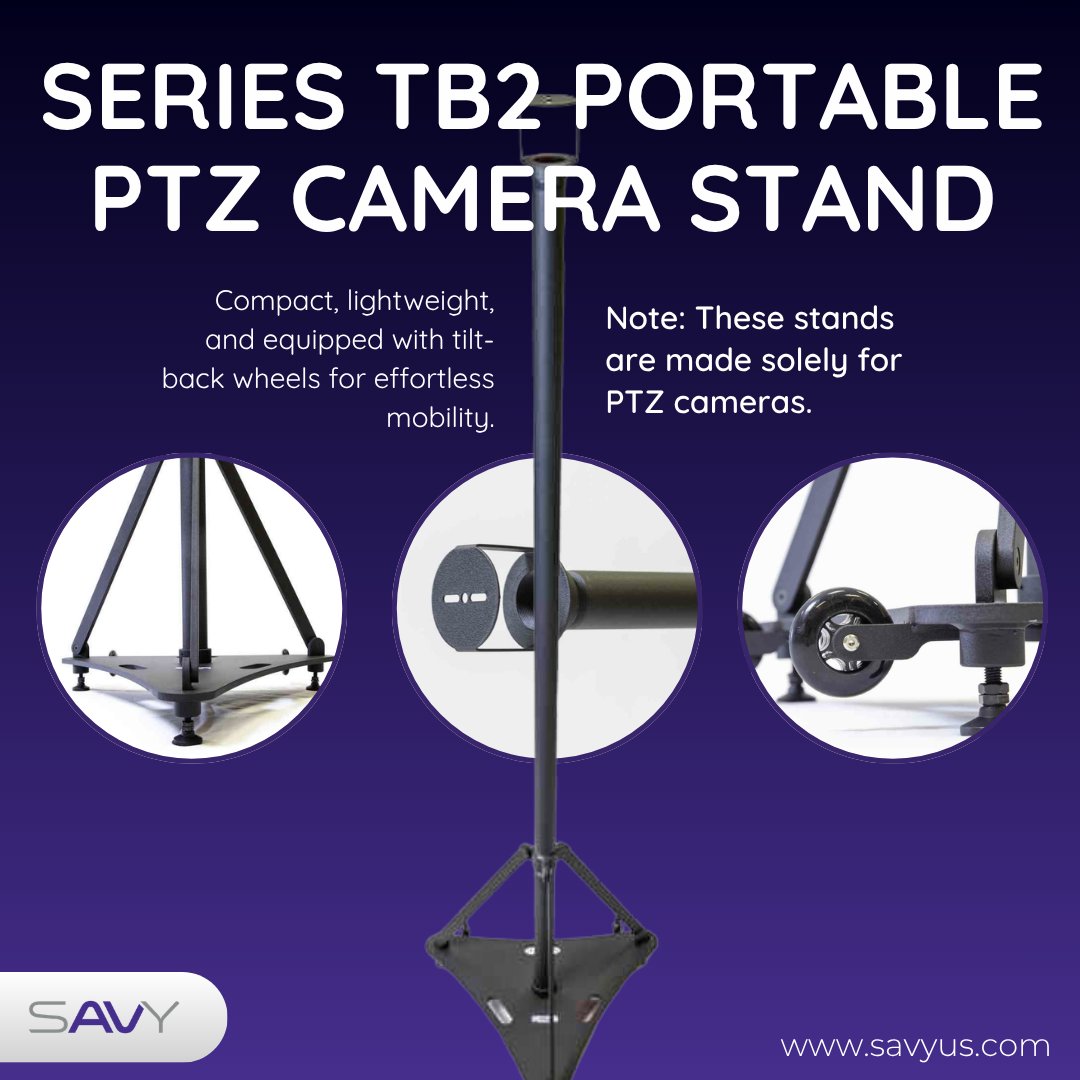 savy_solutions's tweet photo. Compact. Lightweight. Ready to move. Purpose-built for PTZ cameras with tilt-back wheels for smooth transport and flexible setup. https://t.co/4gBB23LVgA
#PTZ #BroadcastEquipment #LiveEvents #CommercialAV #AVInstall #VideoProduction #ProAV https://t.co/IpX86fQWrA