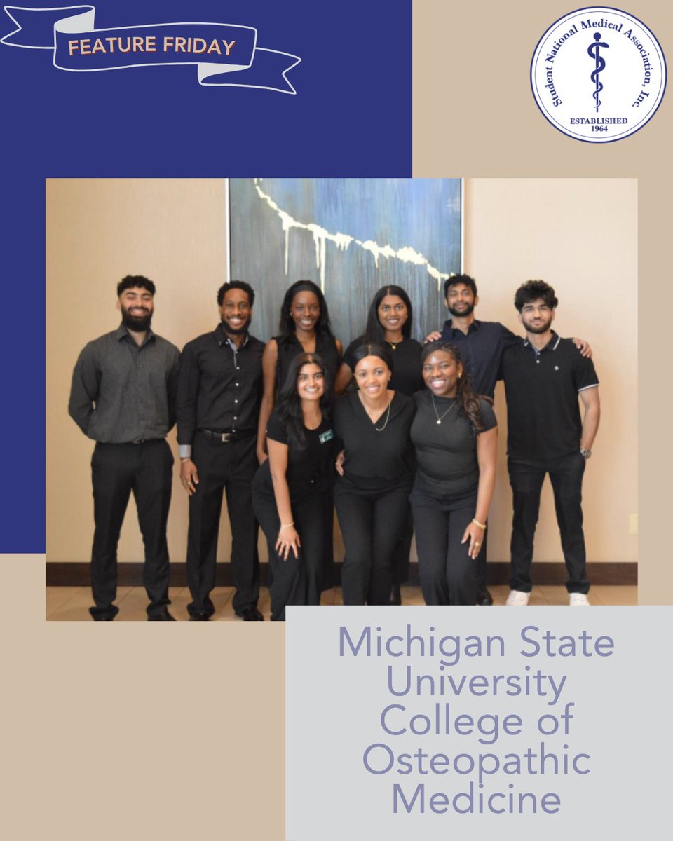 SNMA's tweet photo. This #FeatureFriday, hear from the Michigan State University College of Osteopathic Medicine SNMA as they share what SNMA means to them.  Join or renew your SNMA membership today and become part of a community committed to supporting the next generation of physicians. https://t.co/dBUUZILNsC