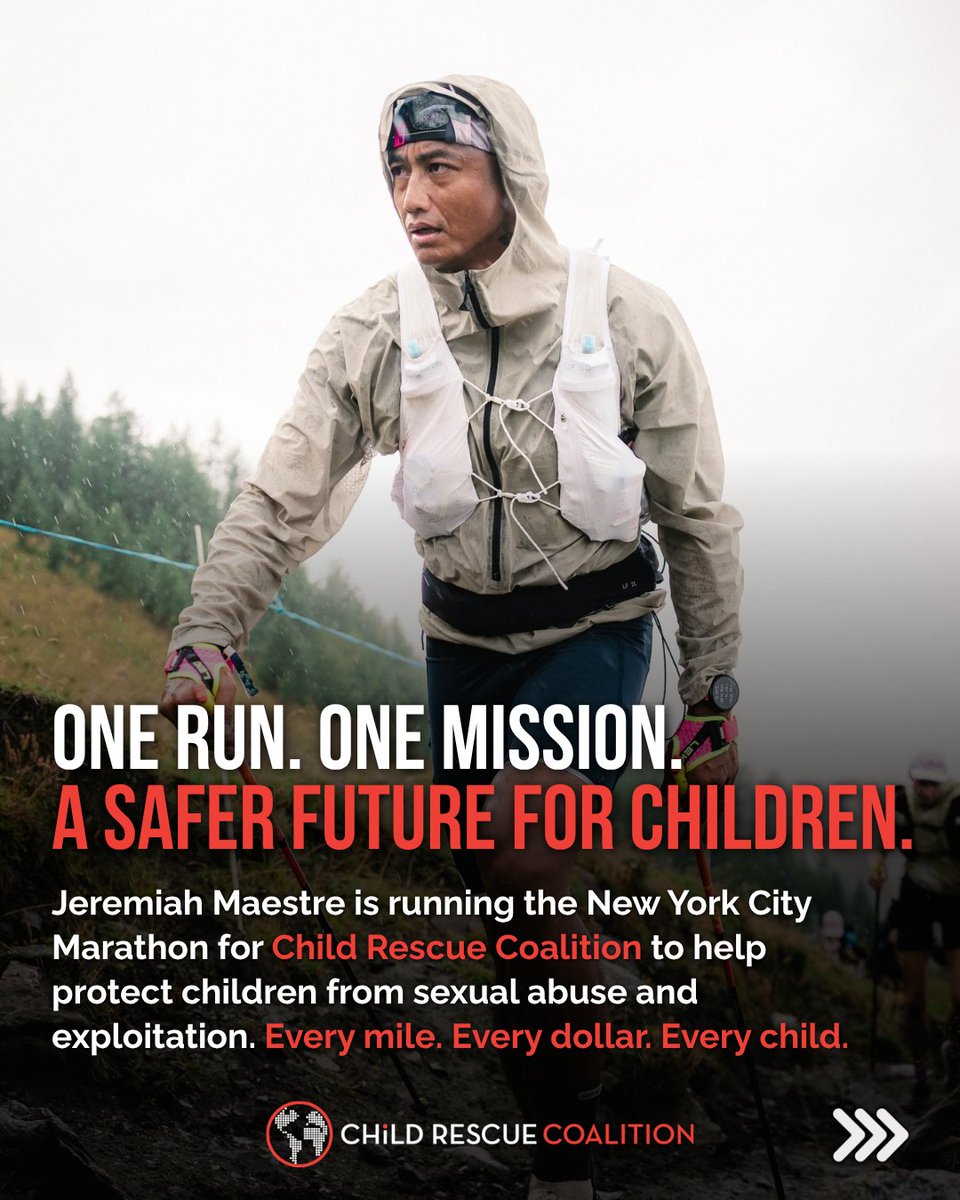 ChildRescueCo's tweet photo. Meet Jeremiah Maestre, a former competitive boxer, boxing studio owner, and ultra-trail runner. 
This year, he’s taking on the New York City Marathon as a member of Team CRC that is especially meaningful to him as a father. Support Jeremiah’s NYC Marathon:
https://t.co/n2HsJ93bDA https://t.co/VoghG5Uw1O